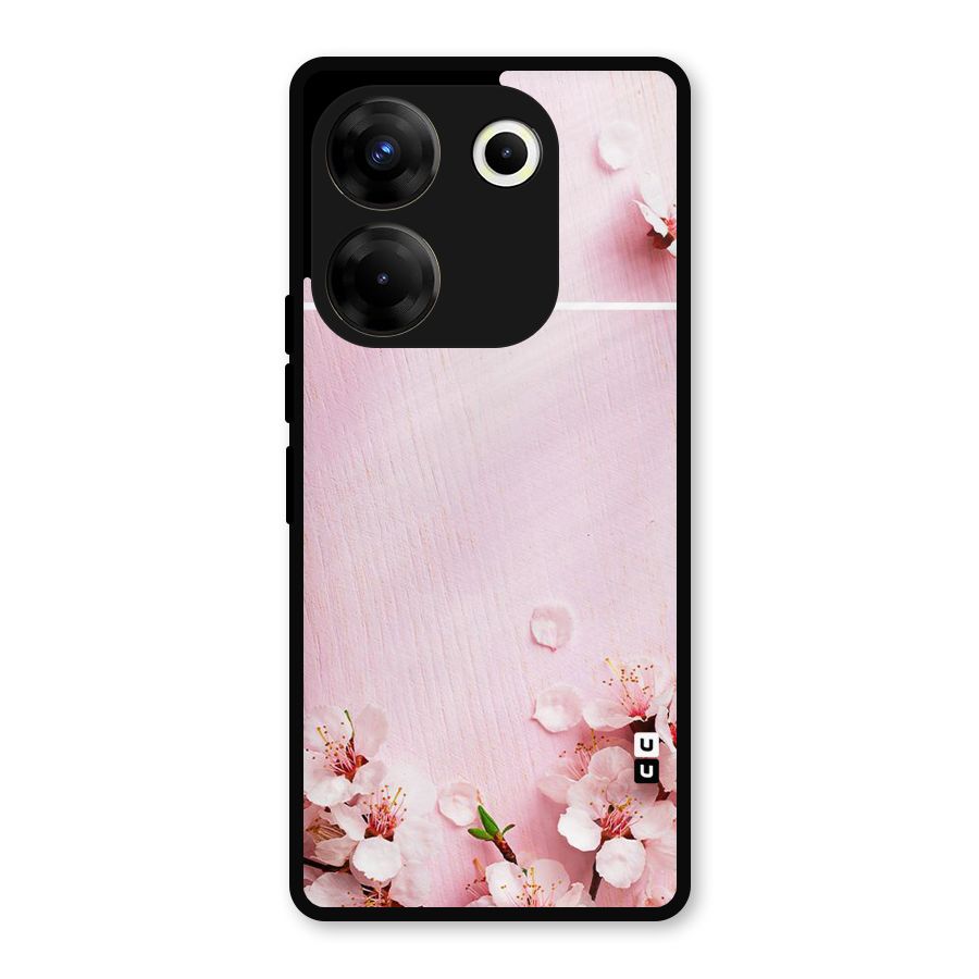 Blossom Frame Pink Metal Back Case for Tecno Camon 20