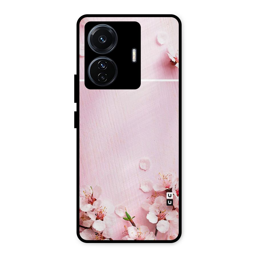 Blossom Frame Pink Metal Back Case for Vivo T1 Pro