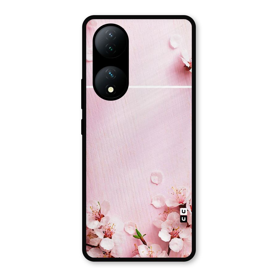 Blossom Frame Pink Metal Back Case for Vivo T2