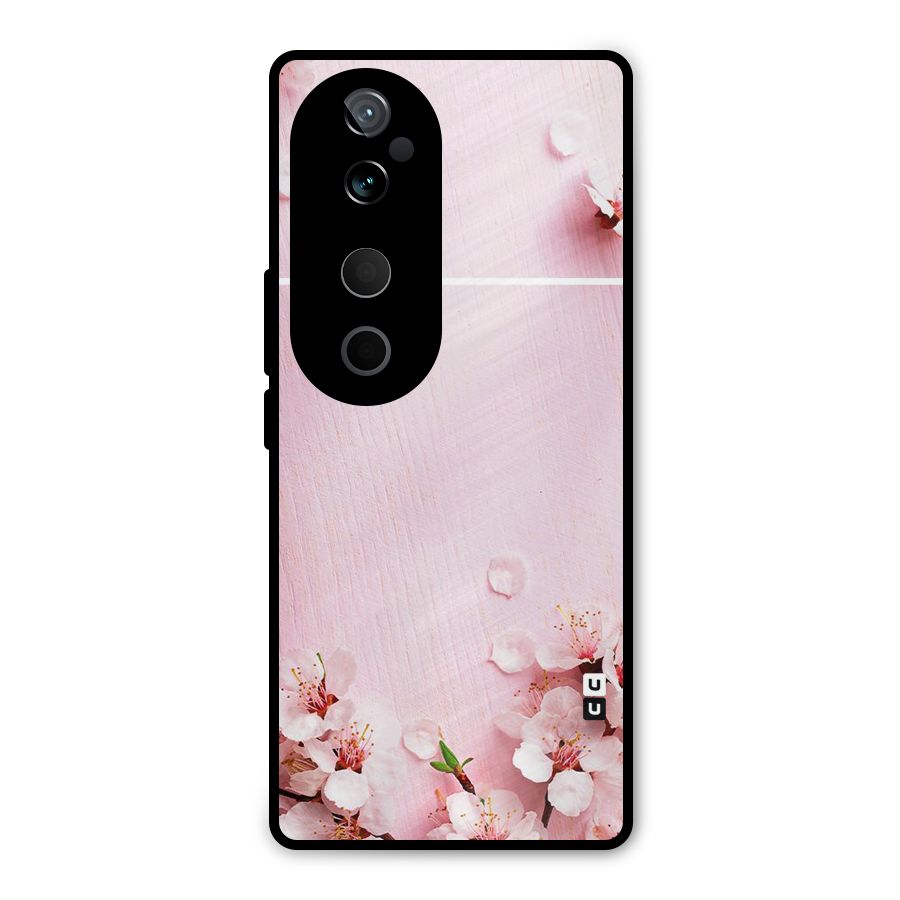 Blossom Frame Pink Metal Back Case for Vivo T3 Ultra