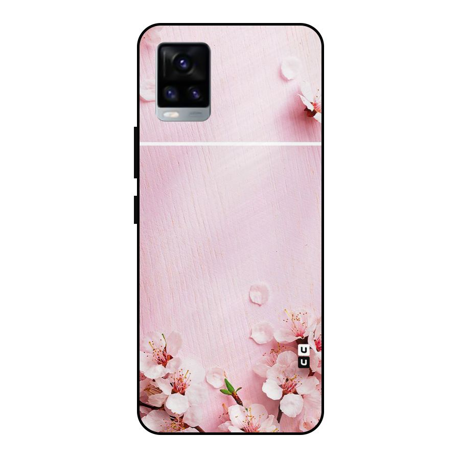 Blossom Frame Pink Metal Back Case for Vivo V20 2021