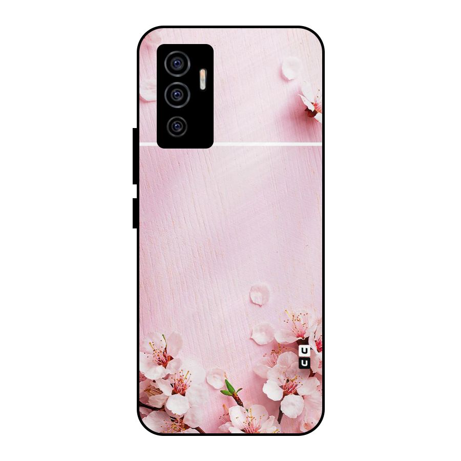 Blossom Frame Pink Metal Back Case for Vivo V23e