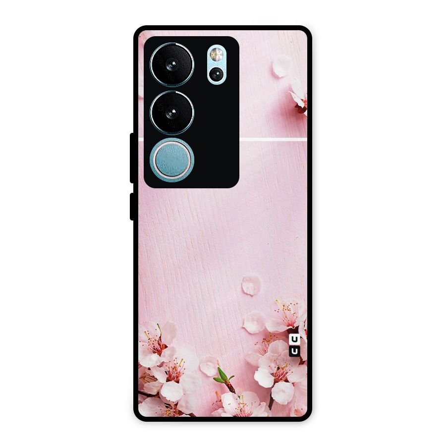 Blossom Frame Pink Metal Back Case for Vivo V29