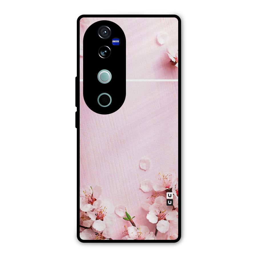 Blossom Frame Pink Metal Back Case for Vivo V40