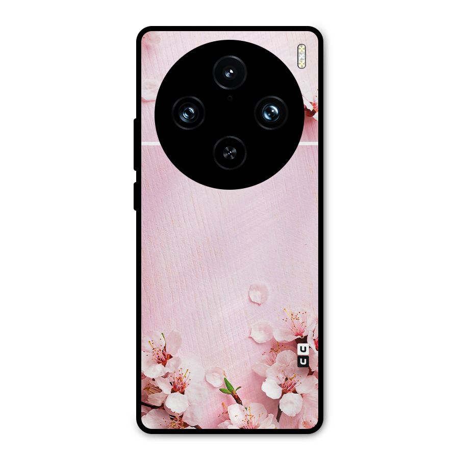 Blossom Frame Pink Metal Back Case for Vivo X100 Pro