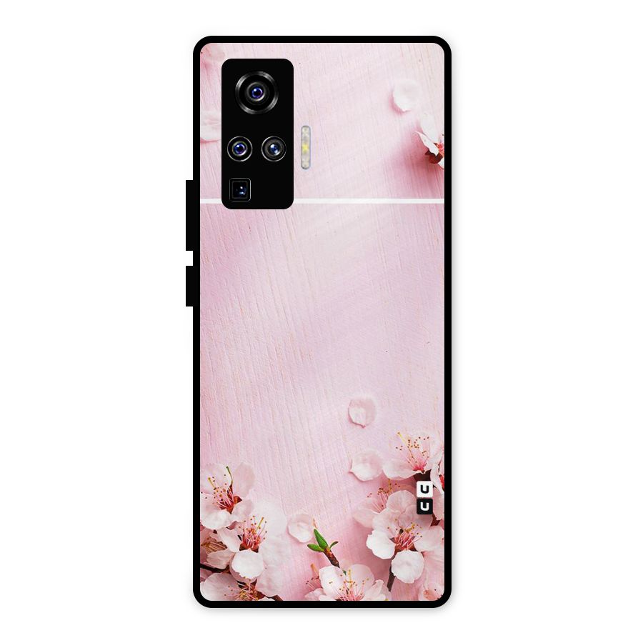 Blossom Frame Pink Metal Back Case for Vivo X50 Pro