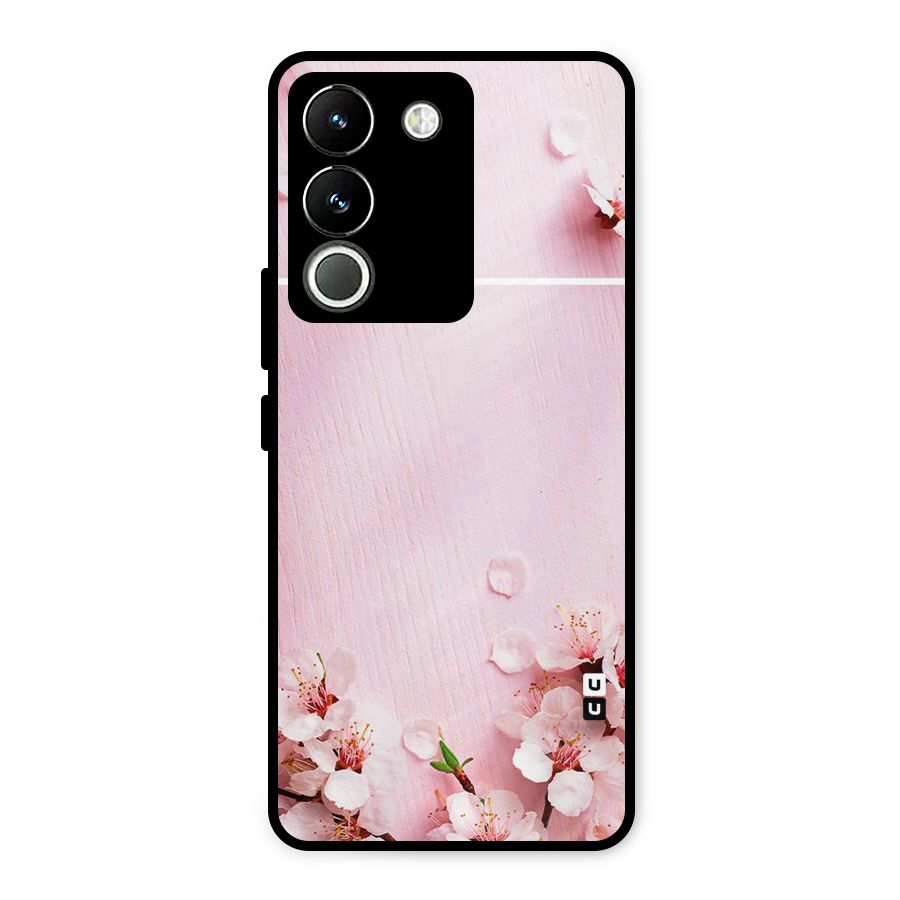 Blossom Frame Pink Metal Back Case for Vivo Y200