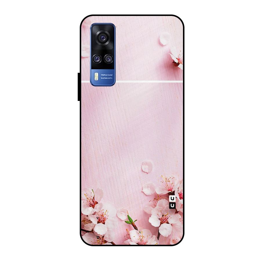 Blossom Frame Pink Metal Back Case for Vivo Y51