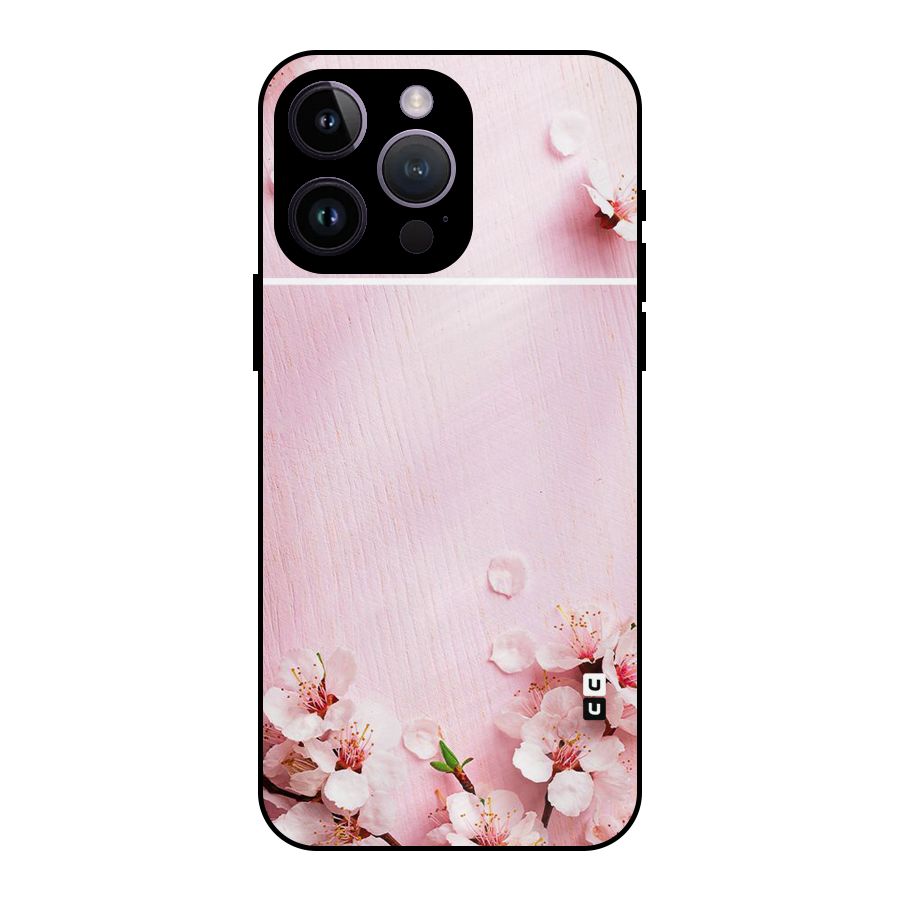 Blossom Frame Pink Metal Back Case for iPhone 14 Pro Max