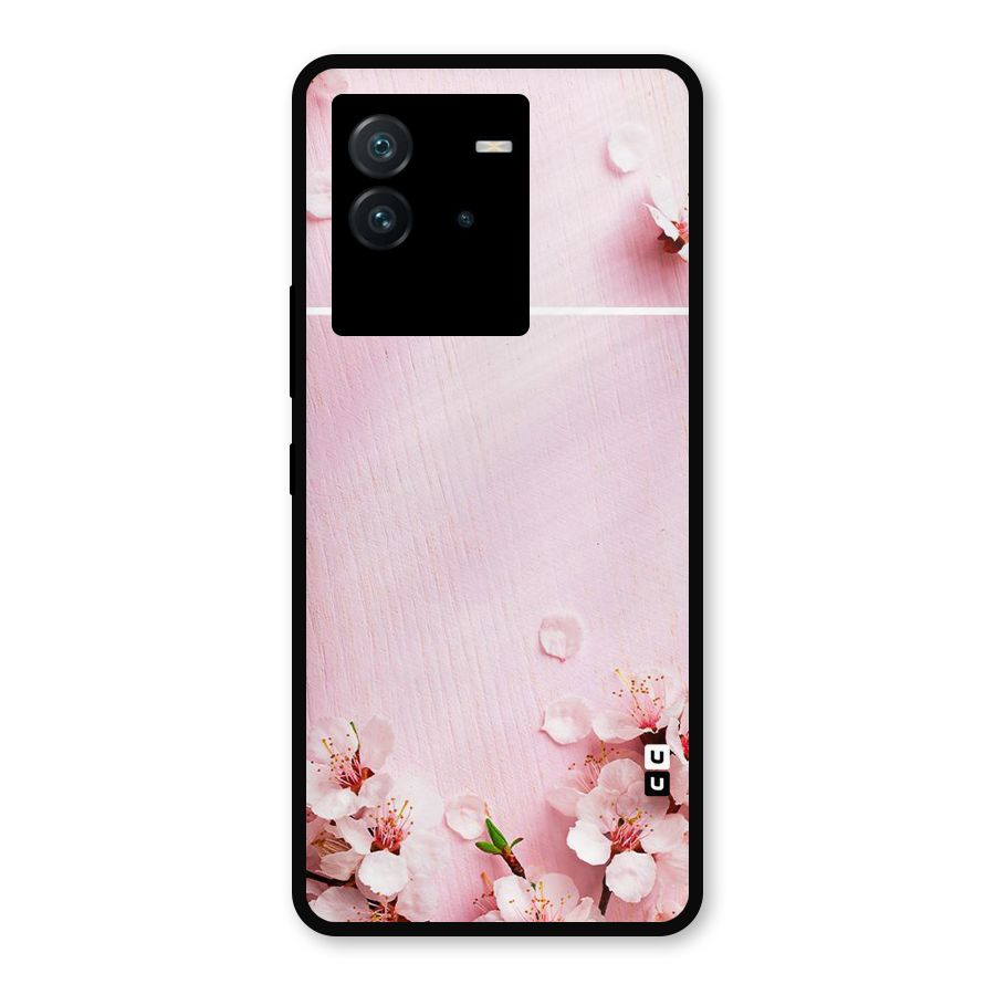 Blossom Frame Pink Metal Back Case for iQOO Neo 6 5G