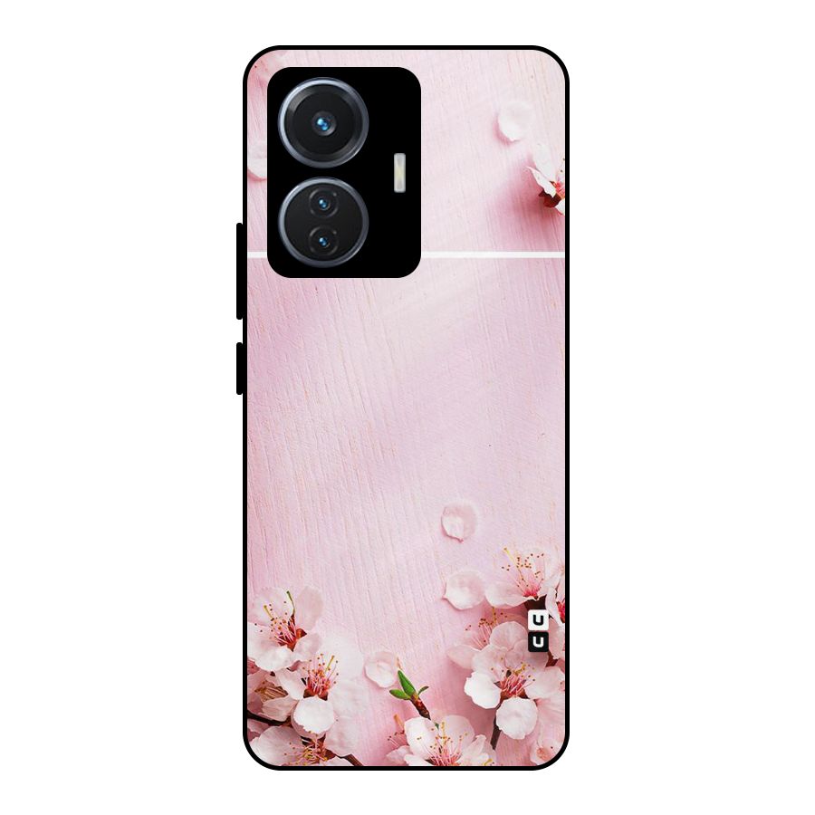 Blossom Frame Pink Metal Back Case for iQOO Z6 44W