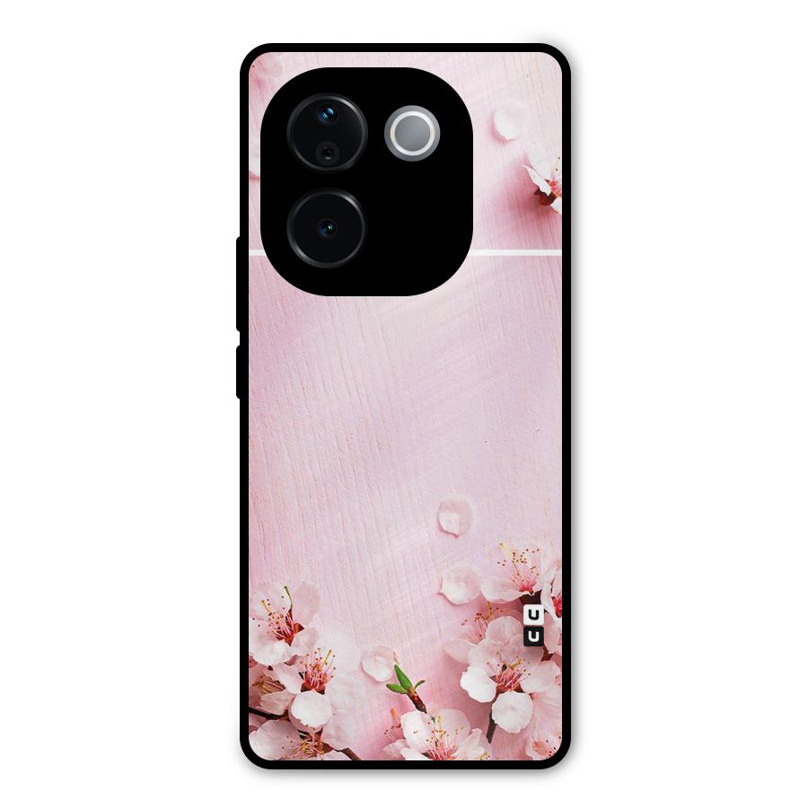 Blossom Frame Pink Metal Back Case for iQOO Z9s Pro