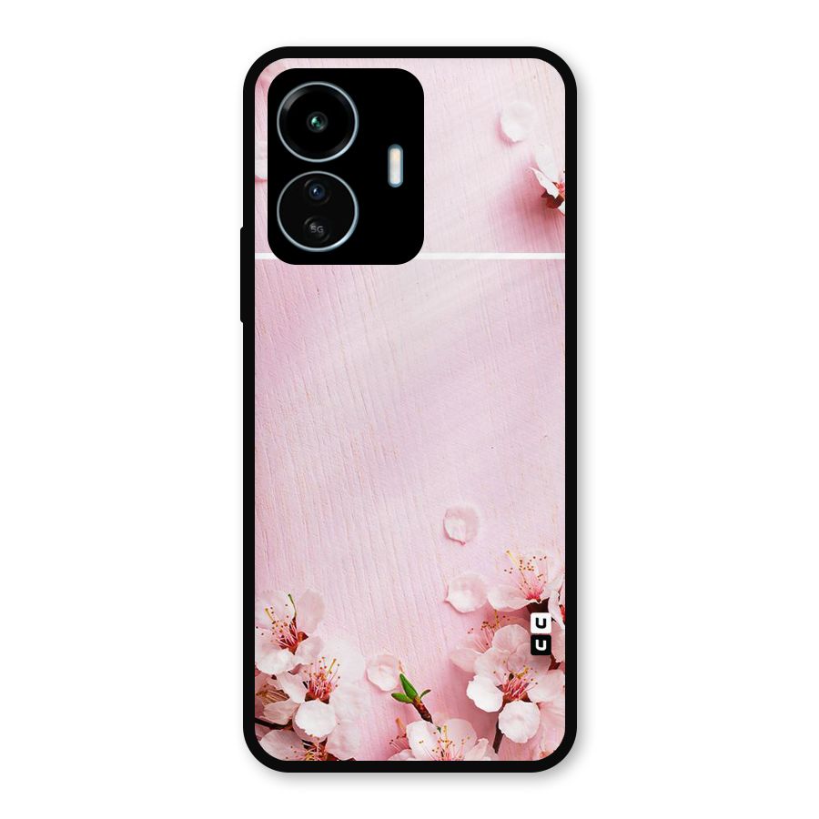 Blossom Frame Pink Metal Back Case for vivo iQOO Z6 Lite 5G