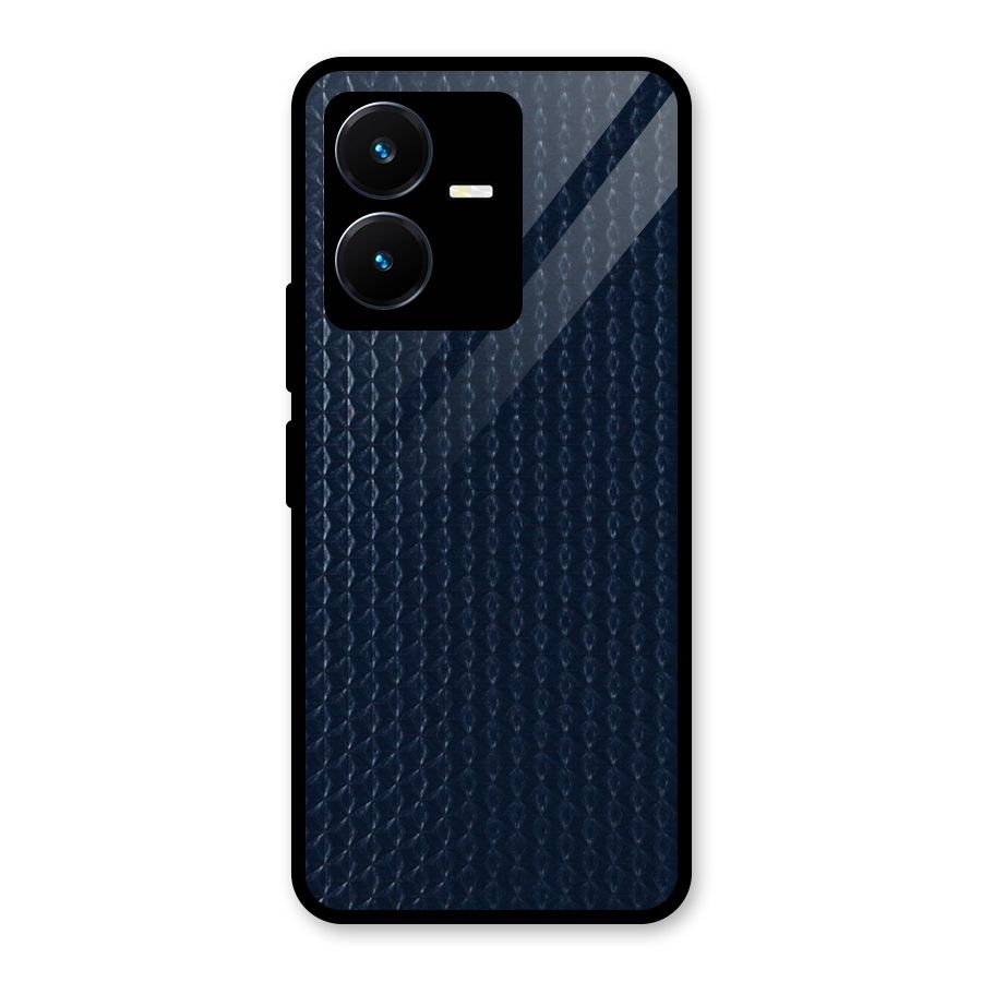 Blue Pattern Glass Back Case for Vivo Y22s