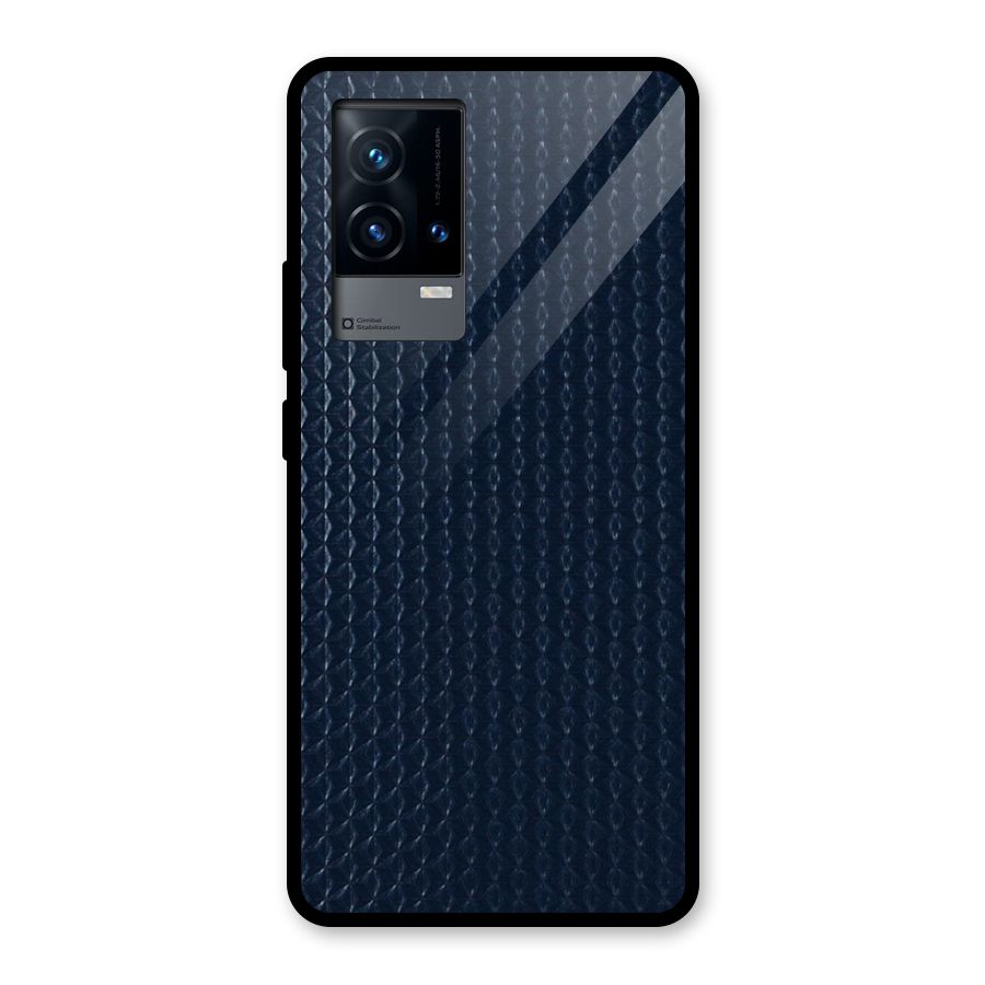 Blue Pattern Glass Back Case for iQOO 9 5G