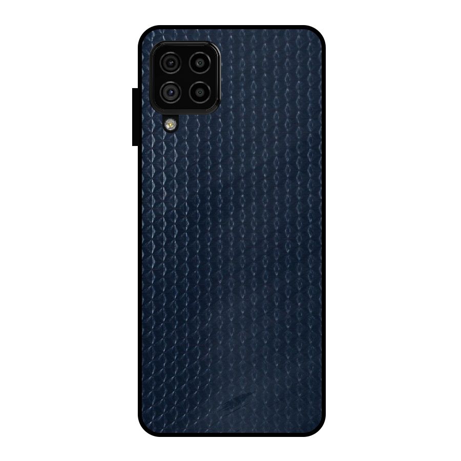 Blue Pattern Metal Back Case for Galaxy A22 4G