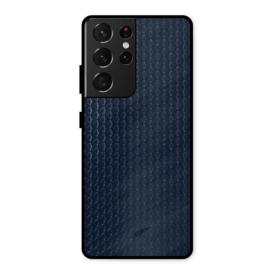 Blue Pattern Metal Back Case for Galaxy S21 Ultra 5G