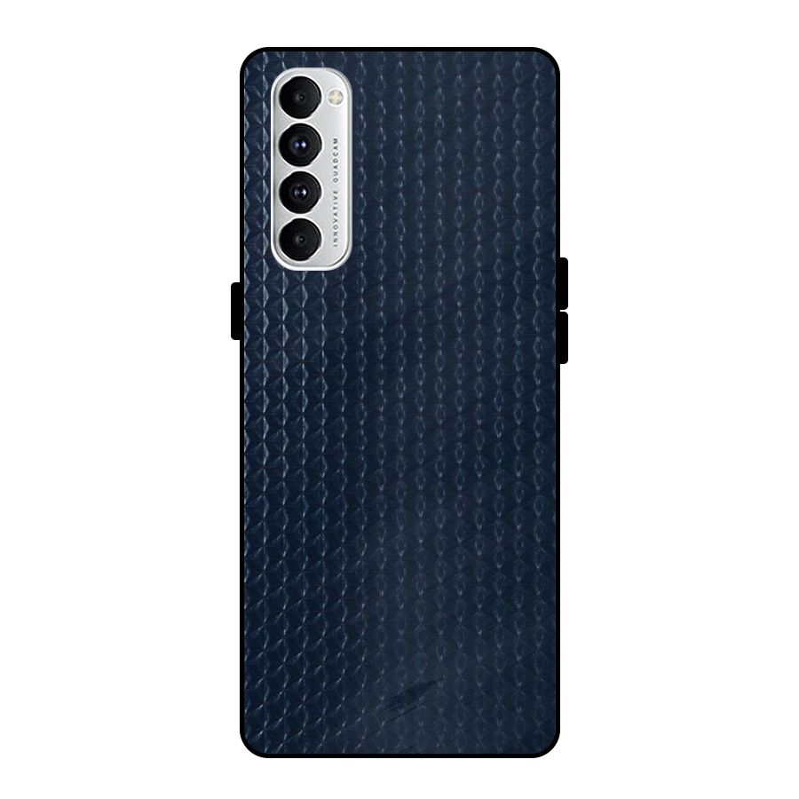 Blue Pattern Metal Back Case for Oppo Reno4 Pro