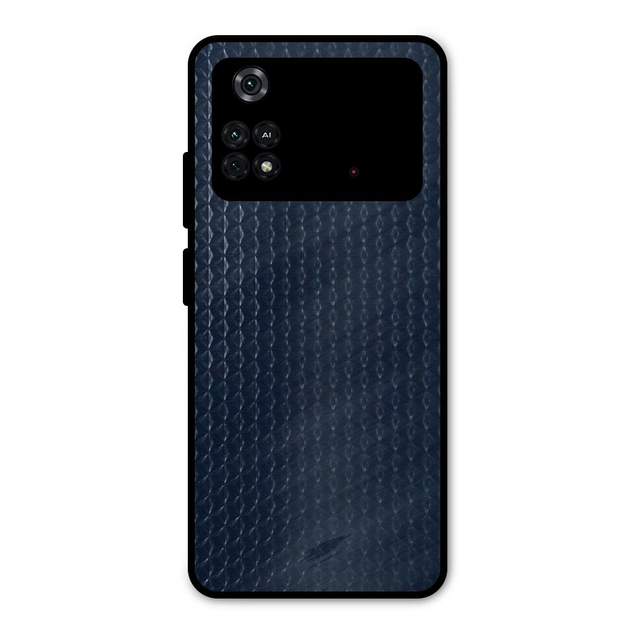 Blue Pattern Metal Back Case for Poco M4 Pro 4G
