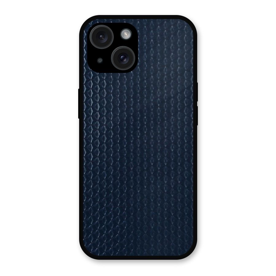 Blue Pattern Metal Back Case for iPhone 15