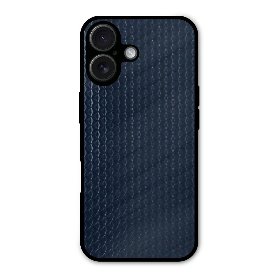 Blue Pattern Metal Back Case for iPhone 16