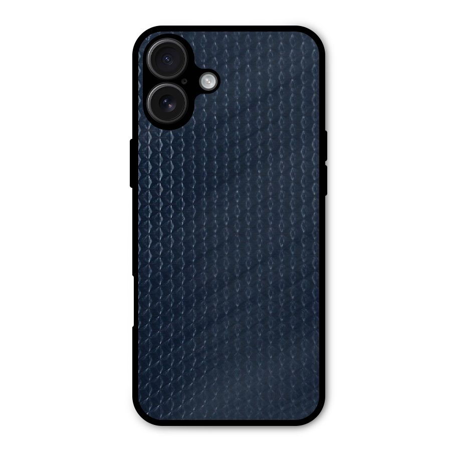 Blue Pattern Metal Back Case for iPhone 16 Plus