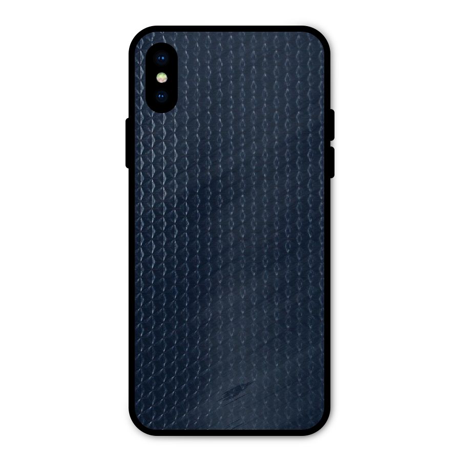 Blue Pattern Metal Back Case for iPhone XS