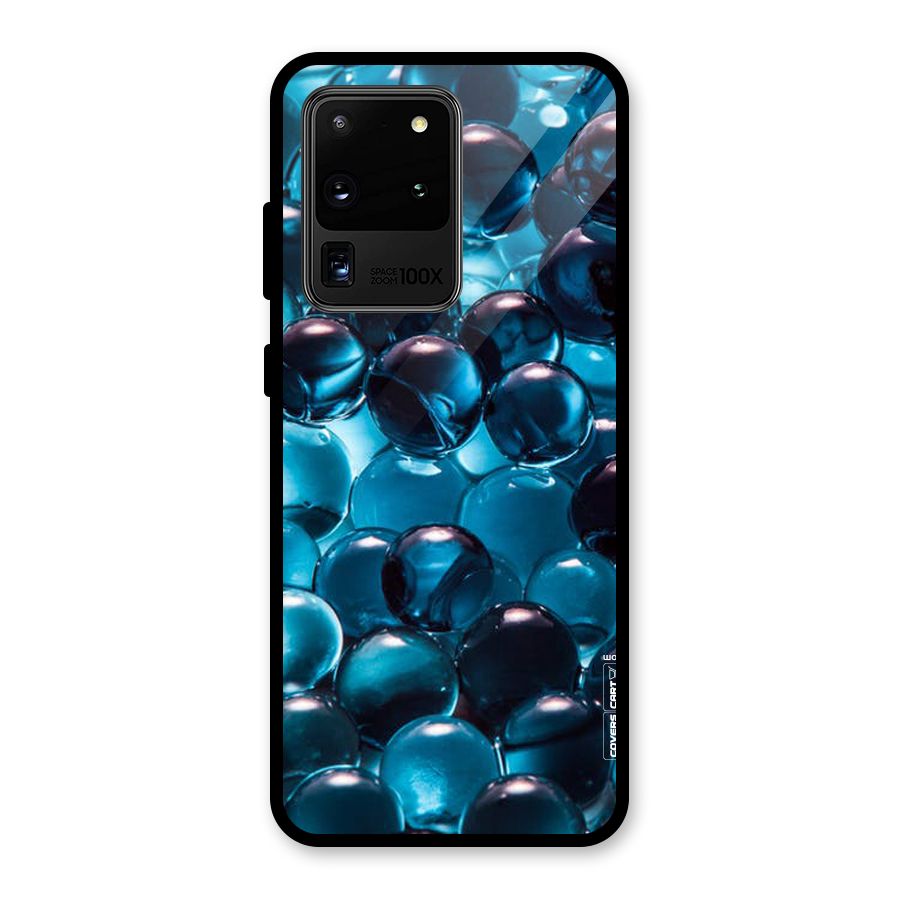 Blue Abstract Balls Glass Back Case for Galaxy S20 Ultra