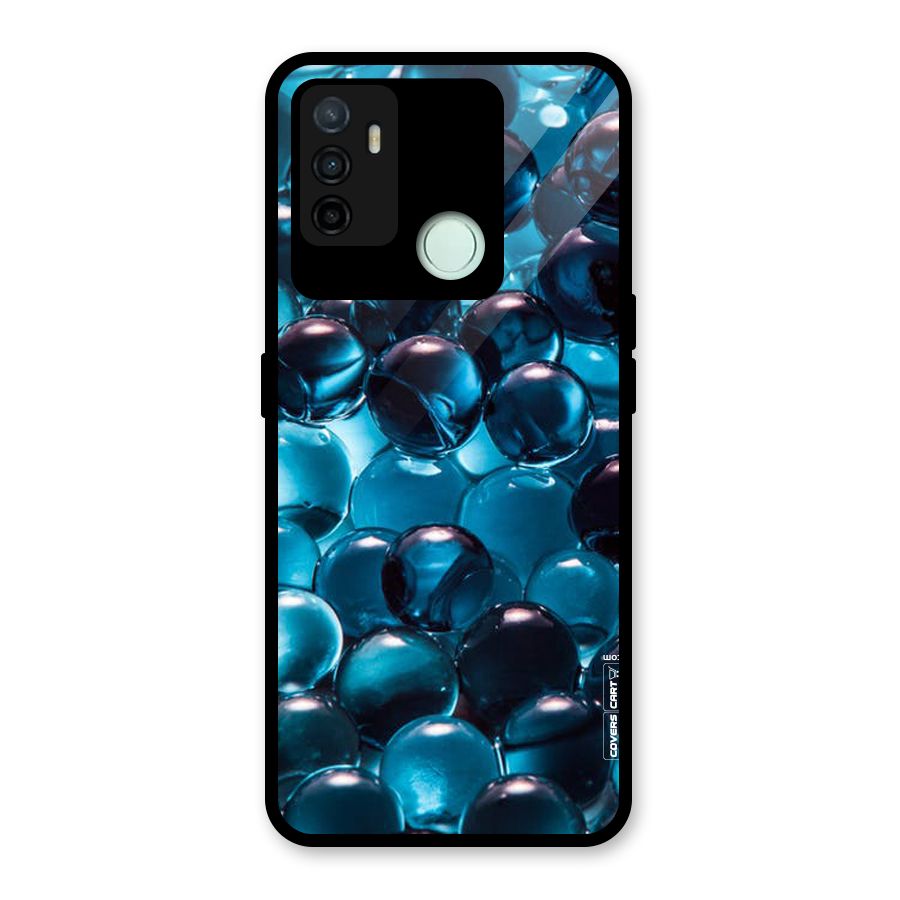 Blue Abstract Balls Glass Back Case for Oppo A53