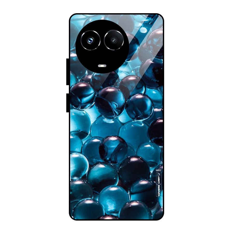 Blue Abstract Balls Glass Back Case for Realme 11X