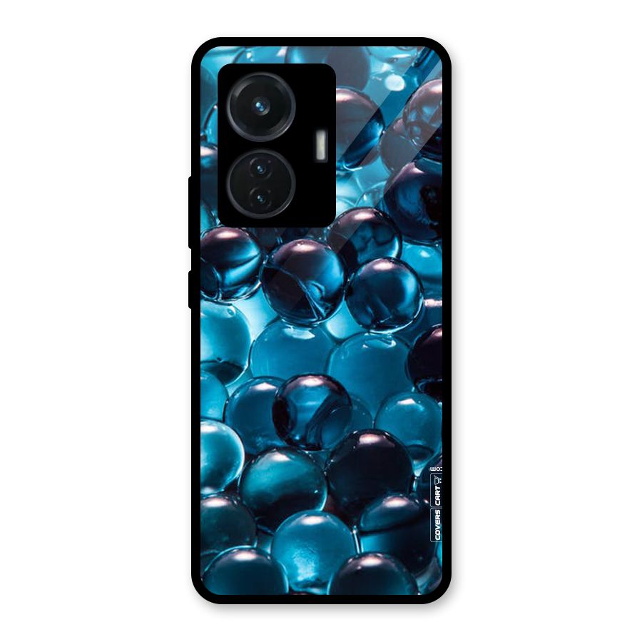 Blue Abstract Balls Glass Back Case for Vivo T1 44W