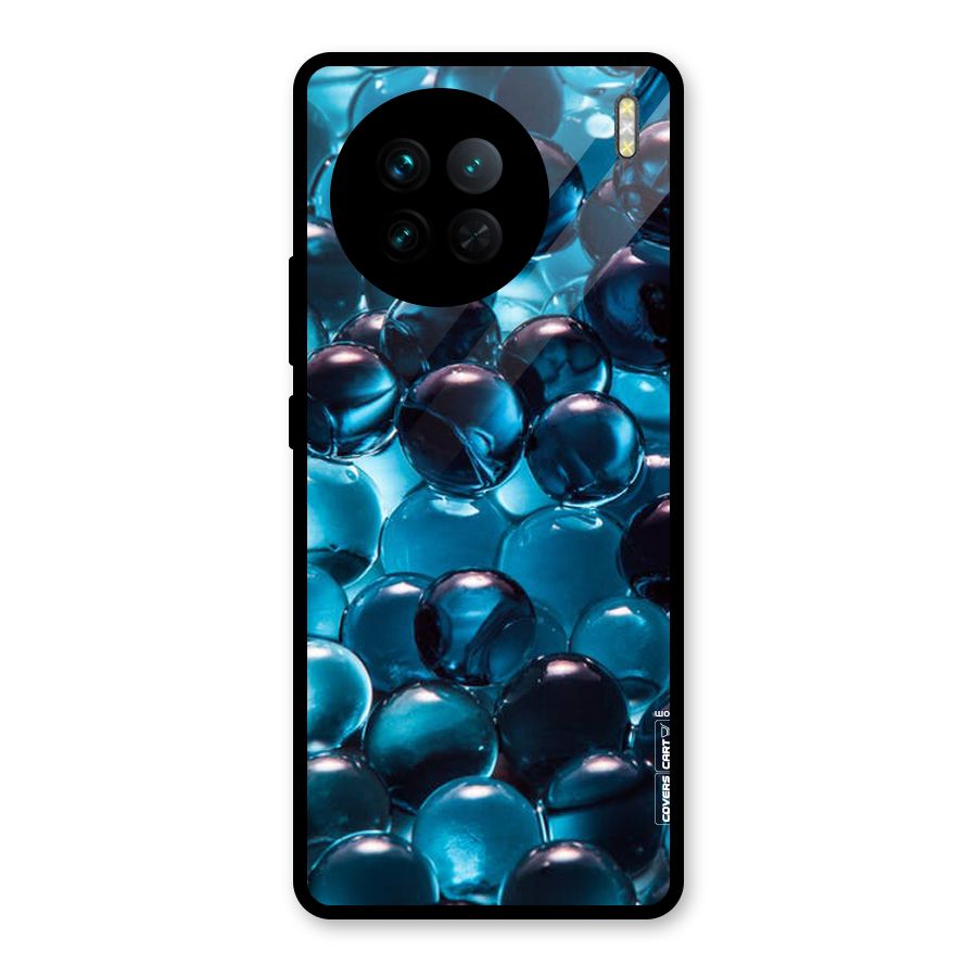 Blue Abstract Balls Glass Back Case for Vivo X90