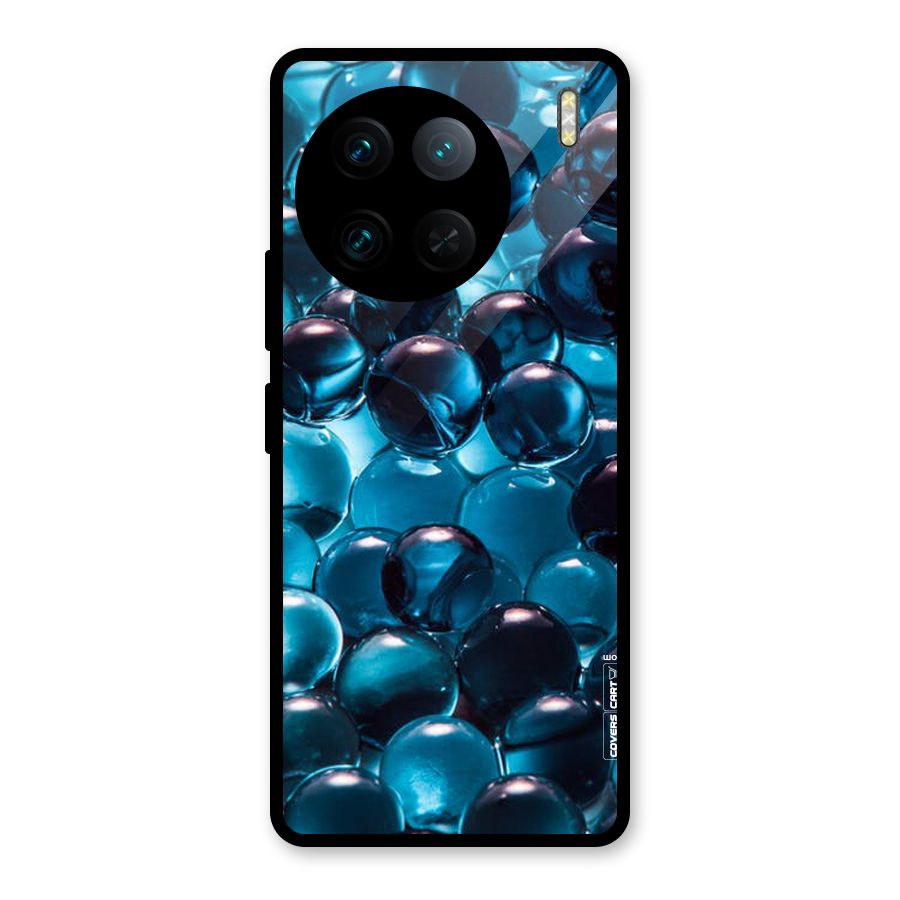 Blue Abstract Balls Glass Back Case for Vivo X90 Pro
