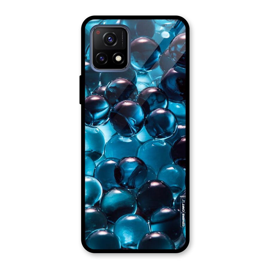 Blue Abstract Balls Glass Back Case for Vivo Y72 5G
