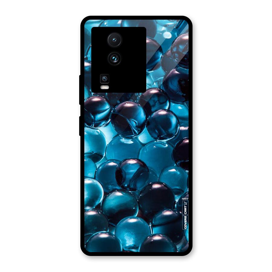 Blue Abstract Balls Glass Back Case for Vivo iQOO Neo 7