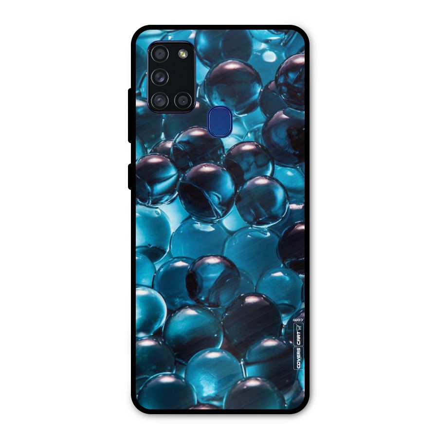 Blue Abstract Balls Metal Back Case for Galaxy A21s
