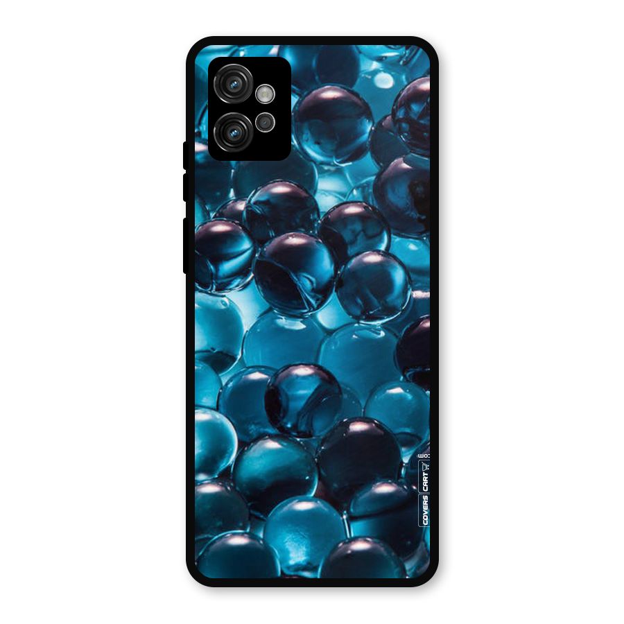 Blue Abstract Balls Metal Back Case for Moto G32