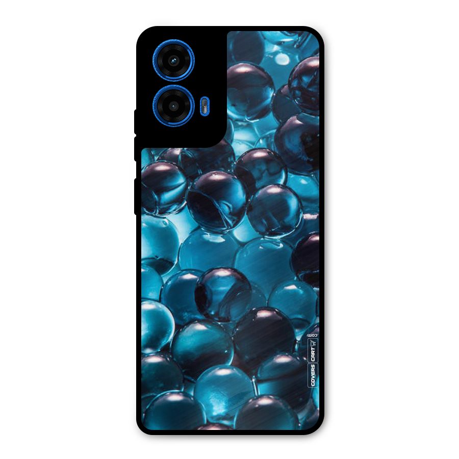Blue Abstract Balls Metal Back Case for Moto G45