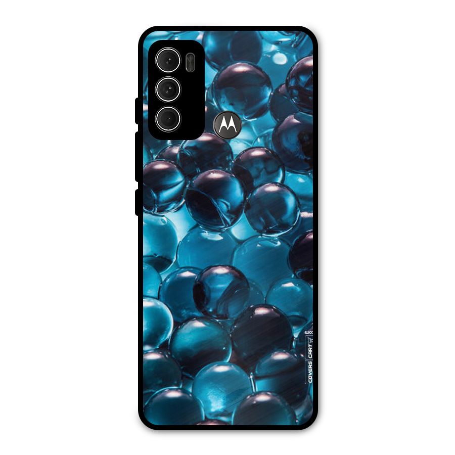 Blue Abstract Balls Metal Back Case for Moto G60