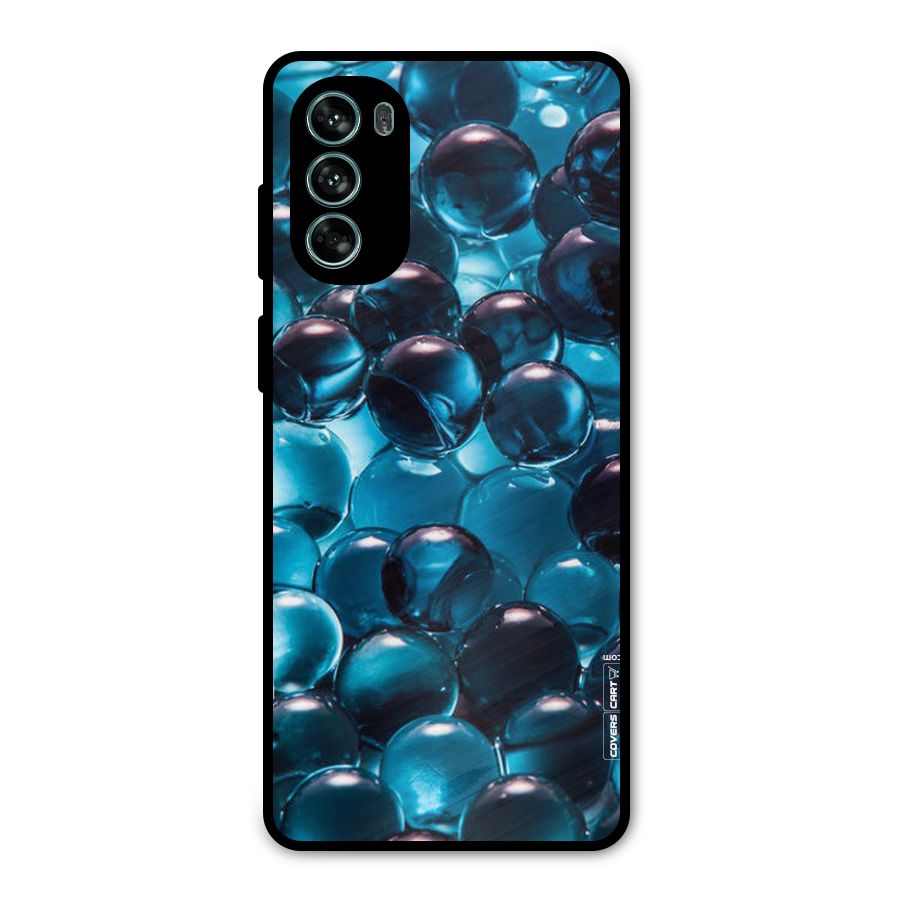 Blue Abstract Balls Metal Back Case for Moto G62