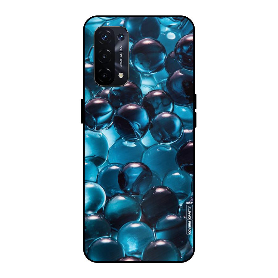 Blue Abstract Balls Metal Back Case for Oppo A74 5G