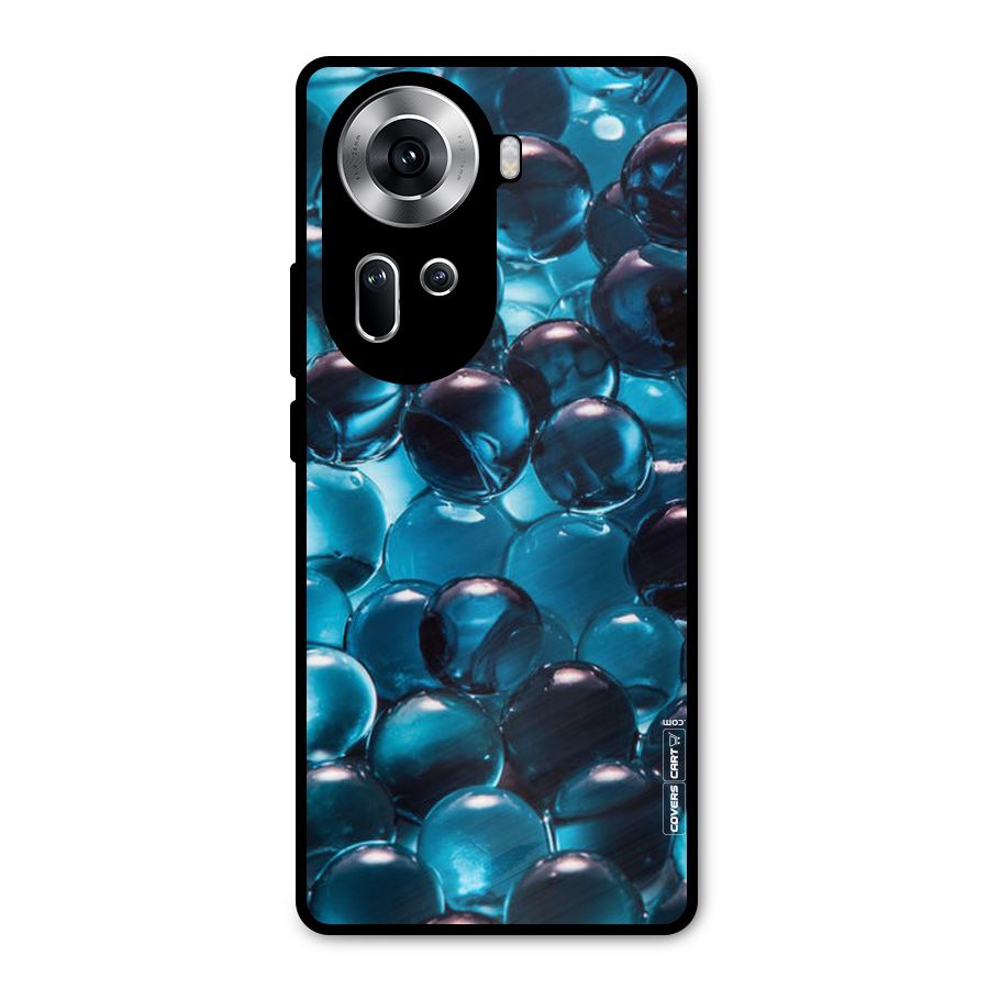 Blue Abstract Balls Metal Back Case for Oppo Reno11 5G