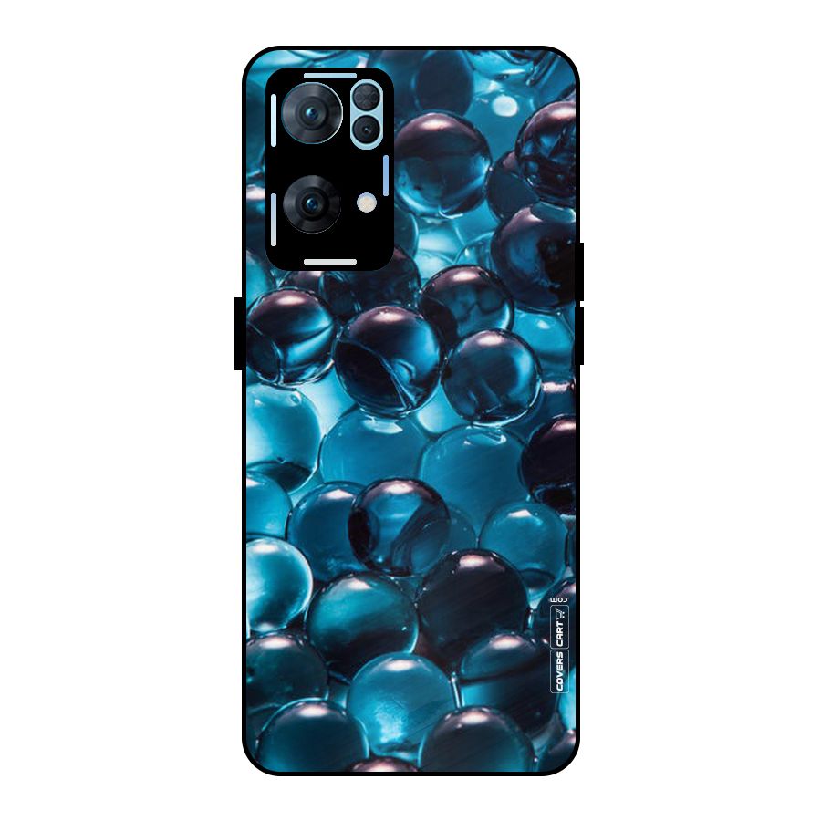 Blue Abstract Balls Metal Back Case for Oppo Reno7 Pro 5G