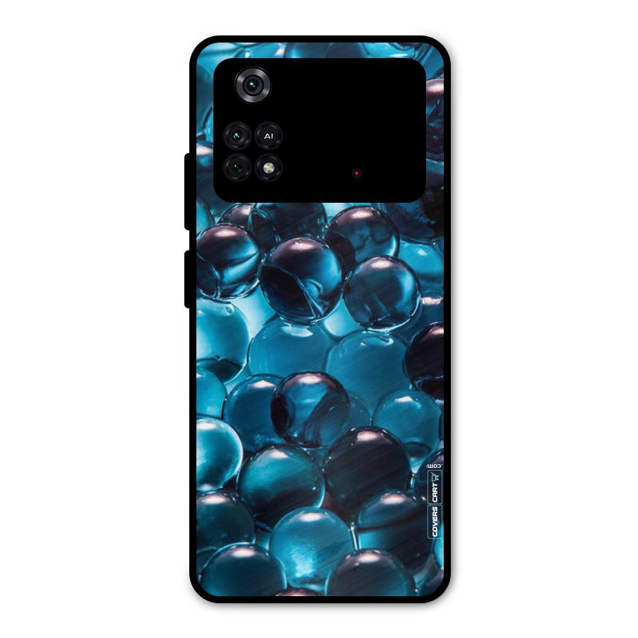 Blue Abstract Balls Metal Back Case for Poco M4 Pro 4G