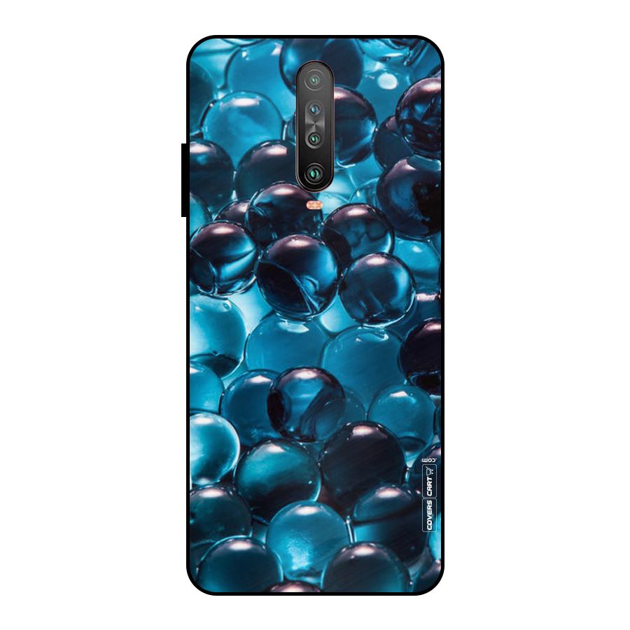 Blue Abstract Balls Metal Back Case for Poco X2