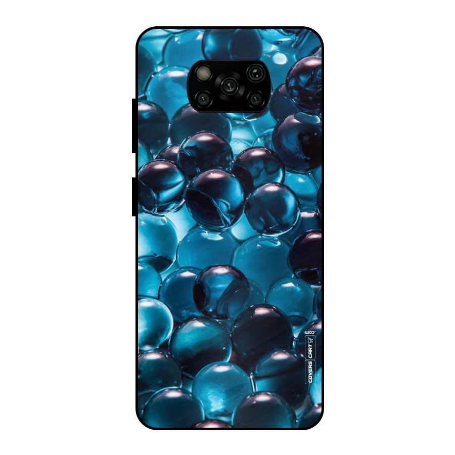 Blue Abstract Balls Metal Back Case for Poco X3