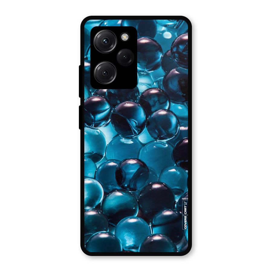Blue Abstract Balls Metal Back Case for Poco X5 Pro