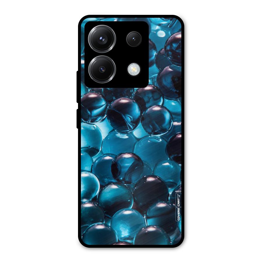 Blue Abstract Balls Metal Back Case for Poco X6