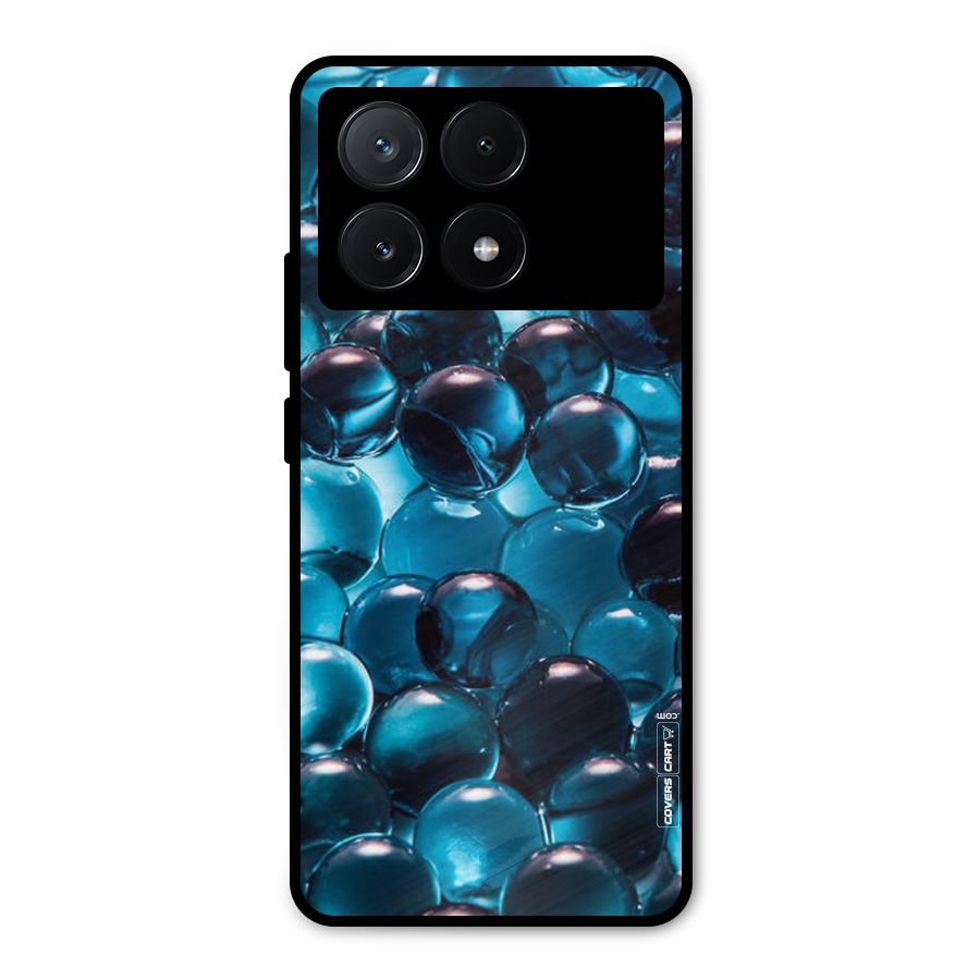 Blue Abstract Balls Metal Back Case for Poco X6 Pro
