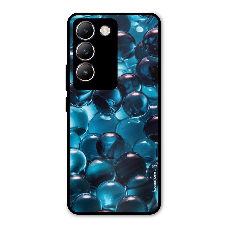Blue Abstract Balls Metal Back Case for Vivo T3 5G